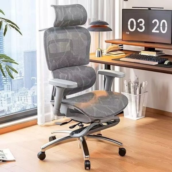 Mesh Ergonomic Office Chair with Footrest,High Back Mesh Gaming Chair with Lumbar Support,Back Support,Adjustable Headrest and Armrests for Home Office