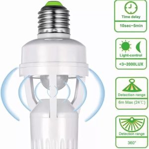 Motion-sensing E27 lamp holder